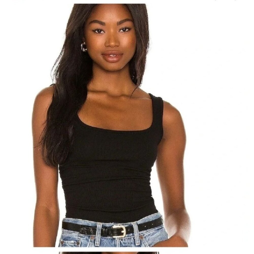 N: Philanthropy Black Bodysuit Size XL Ribbed Small Sleeveless Tank